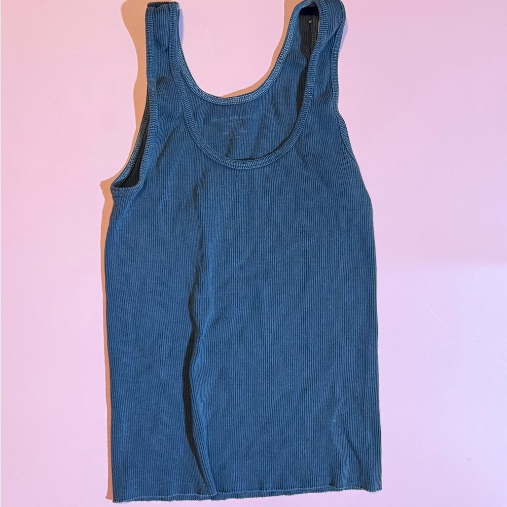 Brandy Melville Blue Fitted Sleeveless Tank Top